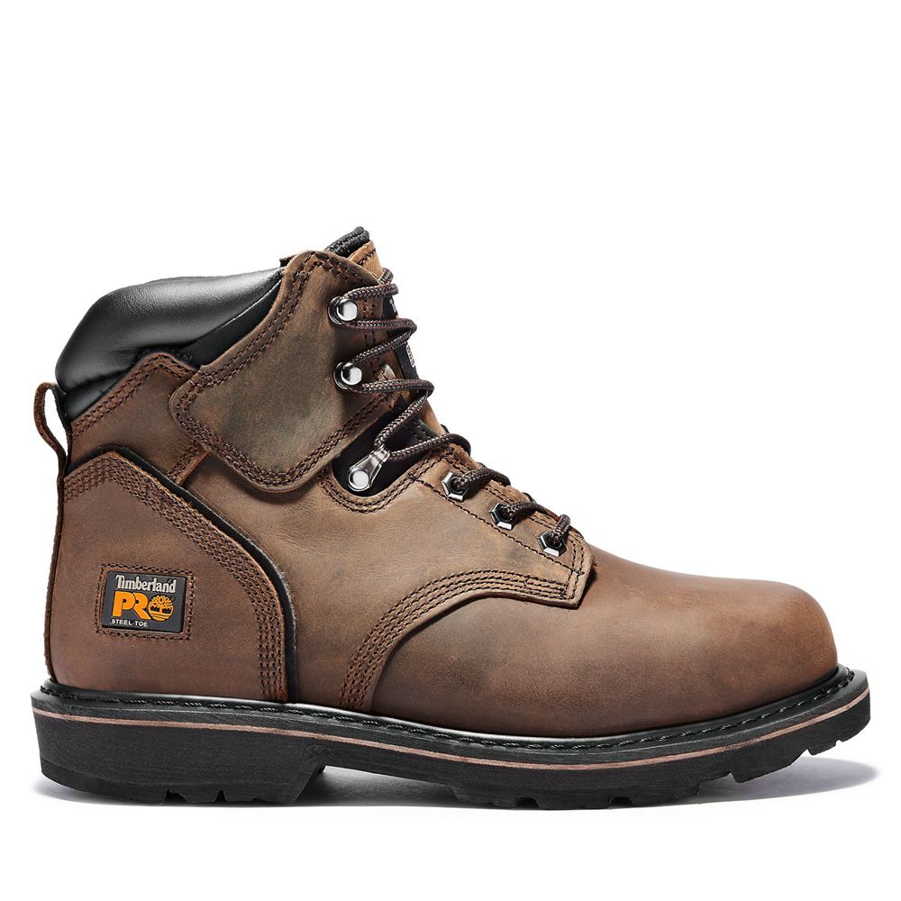 Timberland Mens Work Boots PRO® Pit Boss 6" Steel Toe - Brown - India UP9128645